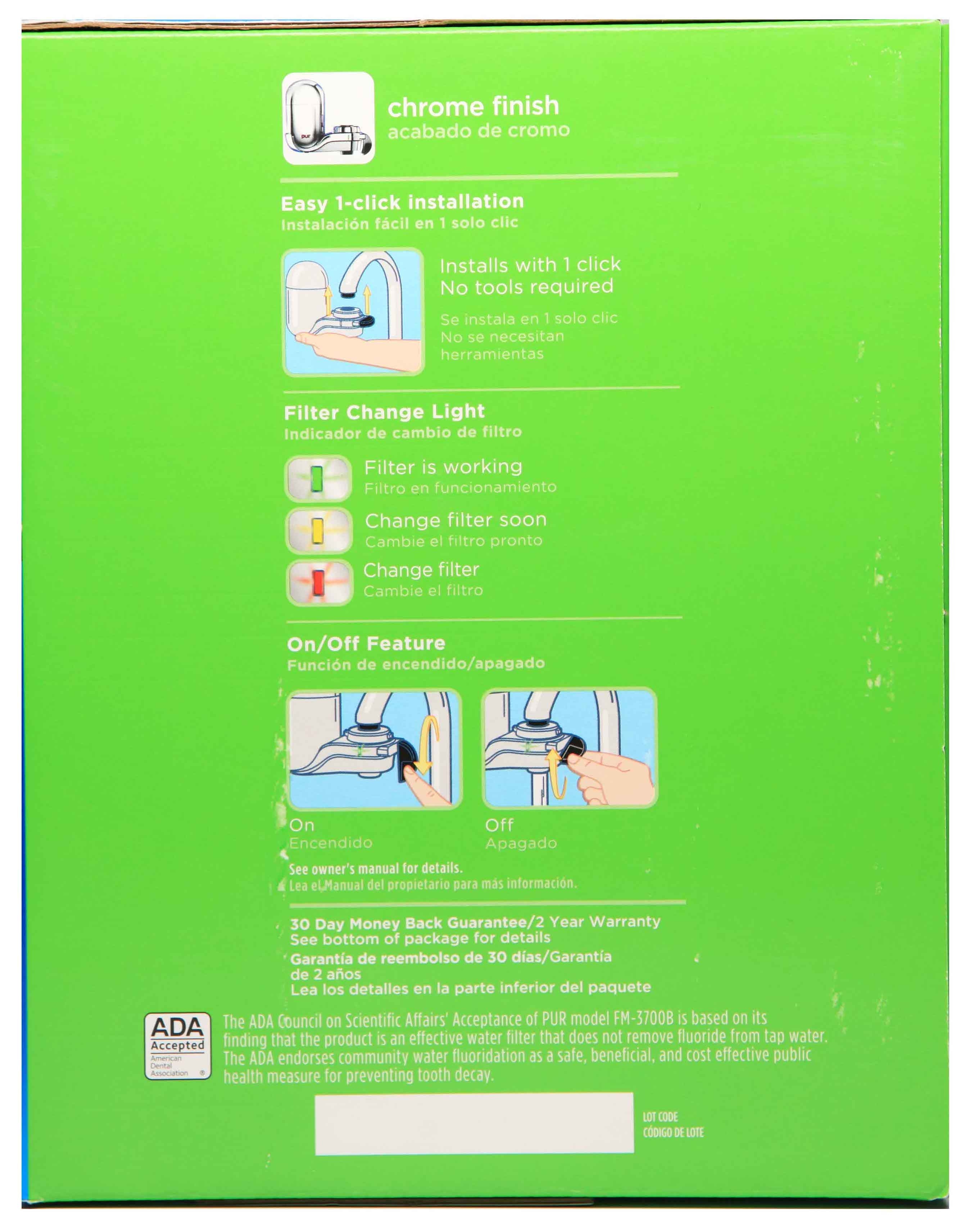 Pur Advanced Faucet Water Filter Chrome Fm 3700b