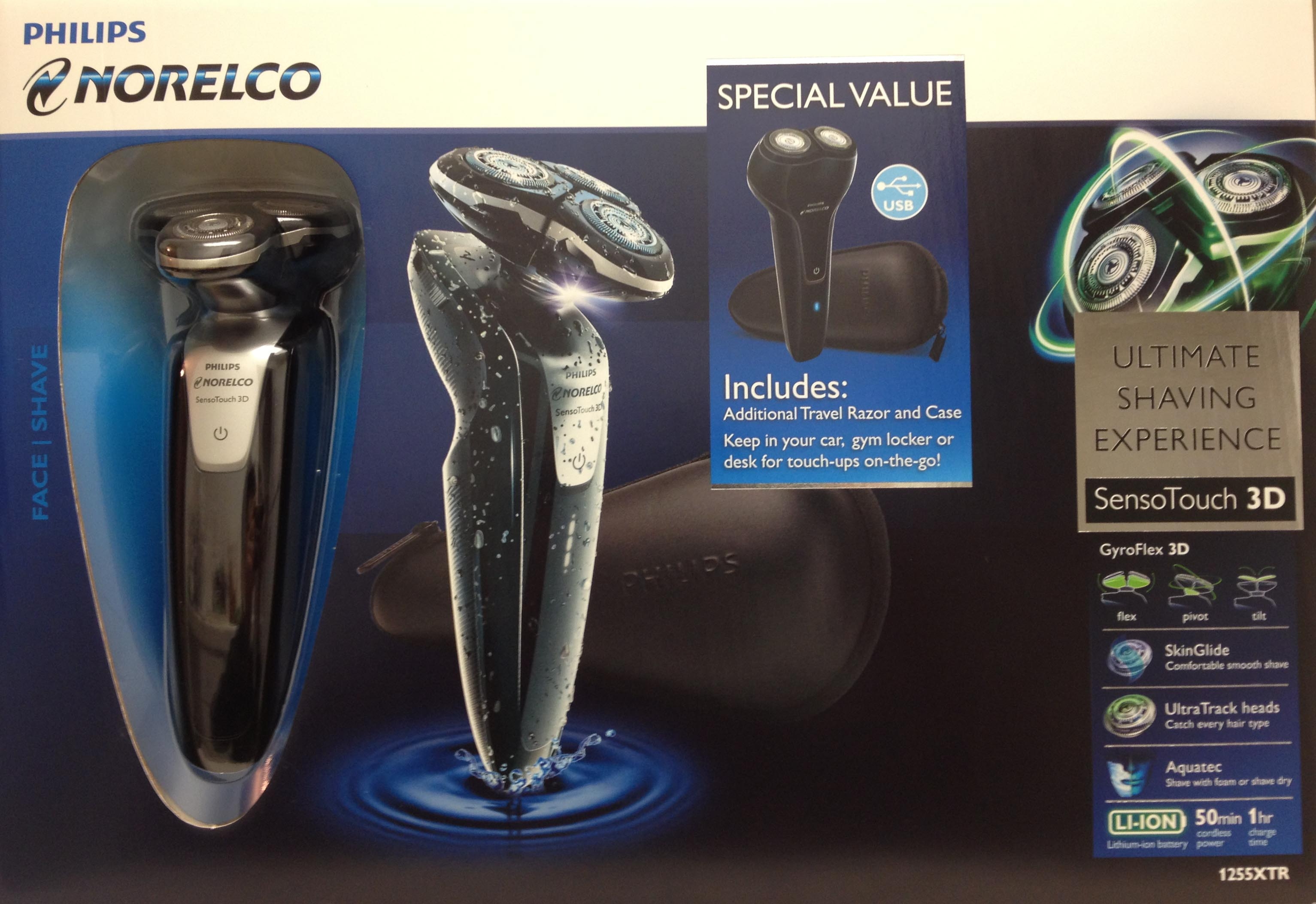 Philips Norelco 1255x Sensotouch 3d Electric Shaver Black