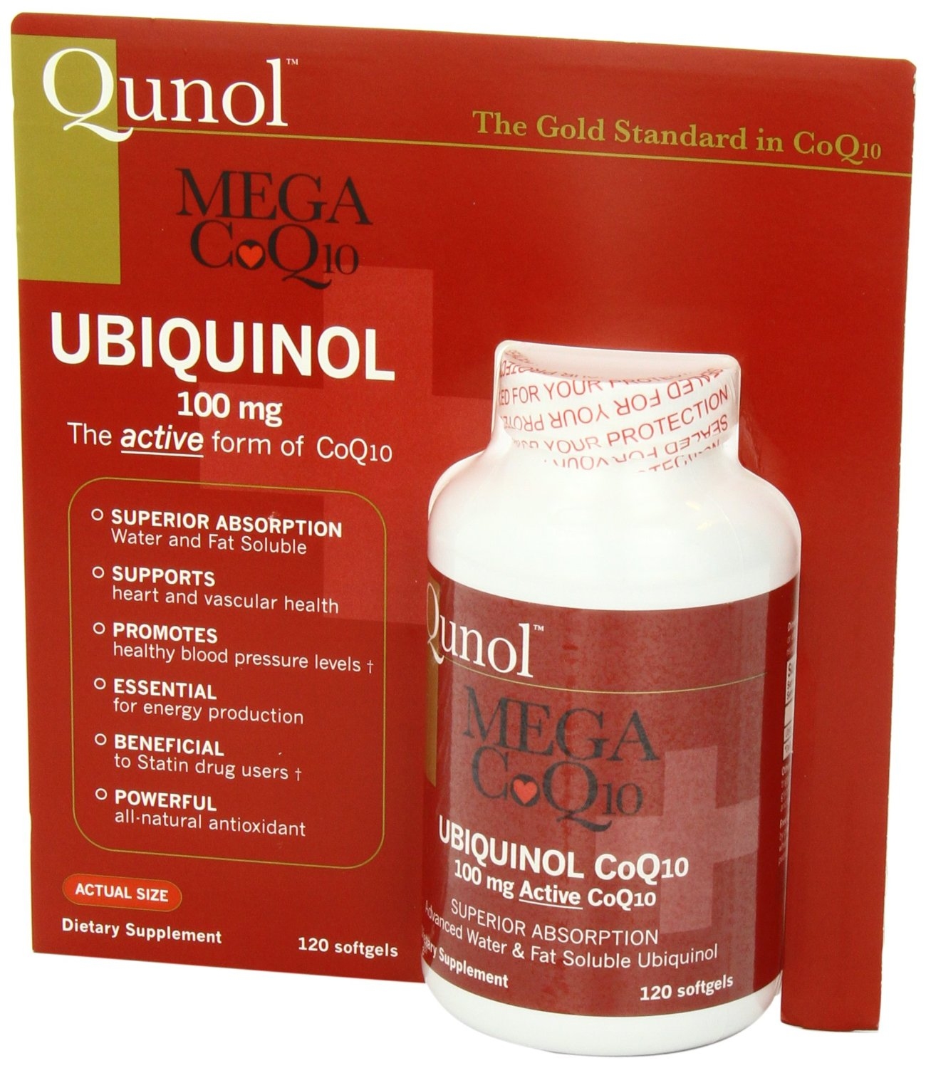 Qunol Mega Coq10 100 Mg Ubiquinol 120 Softgels