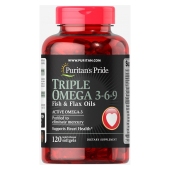 Puritan's Pride Triple Omega 3-6-9 Fish & Flax Oils-120 Softgels