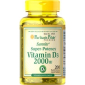 Puritan's Pride  Vitamin D3 2000 IU  200 Softgels 