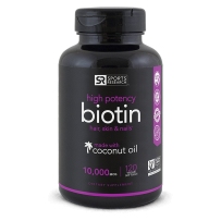 Biotin 10,000mcg with Coconut Oil | Non-GMO & Gluten Free - 120 Mini