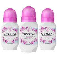 CRYSTAL BODY DEODORANT Roll-On - Unscented (2.25 fl oz) - 3 Pack