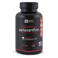 Astaxanthin (12mg) with Organic Coconut Oil; Non-Gmo Verified and Vegan Friendly| Powerful Antioxidant Naturally Supporting Joint, Skin, & Eye Health - 60 Veggie Softgels