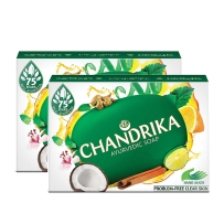 Chandrika Bath and Body Ayurvedic Oval Bar Soap (Pack of 10) (75gm / 2.64 oz)