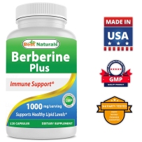 #1 Berberine plus 1000 mg 120 Capsules - Contain Vitamin C - Zinc - Supports Healthy immune System - Manufactured in a USA Based GMP Certified Facility and Third Party Tested for Purity. Guaranteed!!