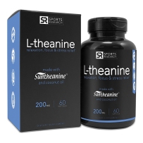 Suntheanine® L-Theanine 200mg (Double-Strength) in Cold-Pressed Organic Coconut Oil; Non-GMO & Gluten Free - 60 Liquid Softgel, Made in USA