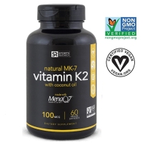 Vitamin K2 (as MK7) 100mcg with Organic Coconut Oil for better absorption | Made with clinically proven MenaQ7 and Formulated without Soy or gluten