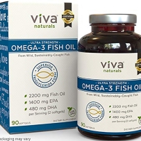 Viva Naturals Fish Oil Supplement, 180 Capsules - Highly Concentrated Fish Oil, 2,200mg Fish Oil/Serving (1400mg of EPA & 480 mg of DHA)