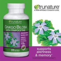trunature® Ginkgo Biloba with Vinpocetine, 300 Softgels