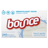 Bounce Fabric Softener Sheets, Free & Gentle, 240 Count