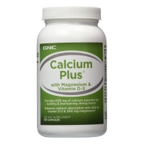 GNC CALCIUM PLUS WITH MAGNESIUM & VITAMIN D-3