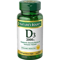Nature's Bounty Vitamin D3 2000 IU Twin Packs, 150 Count Each
