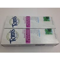 Tom's of Maine Antiplaque & Whitening Fluoride-Free Natural Toothpaste Peppermint  2 Pack 