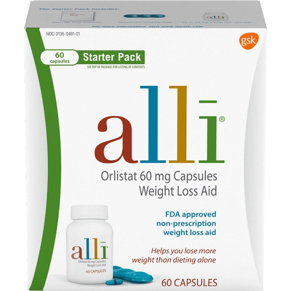 美国爱丽减肥营养片 alli orlistat 60mg 唯一fda许可非处方减肥药