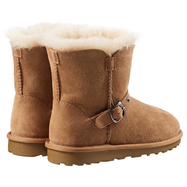 儿童纯羊皮羊毛短靴雪地靴 kirkland科克兰 costco 驼色