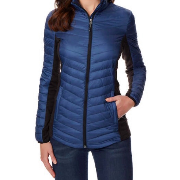 美国直邮32度 heat weatherproof 秋冬新女款方格轻薄鸭绒羽绒服 蓝色