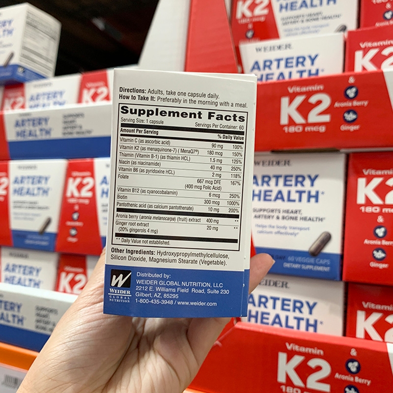 Weider韦德 维生素K2/C促进补钙改善心脏病骨质疏松关节炎60粒