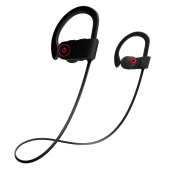 蓝牙耳机 Otium最佳无线运动耳机 带麦克风IPX7防水高清立体声防汗耳机健身房运行锻炼8小时电池噪音消除耳机 黑色
