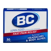 BC阿司匹林快速缓解疼痛粉末 快速缓解因头痛 身体疼痛和发烧引起的疼痛 含有咖啡因 50粒
