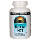 Source Naturals HCI 甜菜碱盐酸 促进胃酸分泌养胃促消化 650mg 90粒