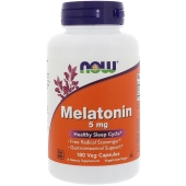 美国NOW Foods 诺奥melatonin褪黑素片退黑素睡眠片松果体5mg 180粒素食胶囊