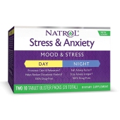 美国Natrol 纳妥Stress&Anxiety Day&Night 紧张焦虑昼夜舒缓片剂 日夜装 日装10片+夜装10片 共20片