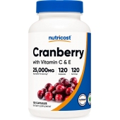 Nutricost 蔓越莓提取物 25,000mg *120 粒胶囊  含维生素 C 和维生素 E