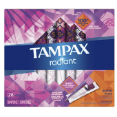 Tampax 丹碧丝珍珠卫生棉条导管式内置月经棉棒卫生巾 光芒系列28支超大容量