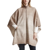 女装BERNARDO羊毛披肩毛呢外套斗篷时尚百搭 驼色 