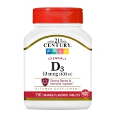 21st Century 维生素D3咀嚼片 400IU 110片