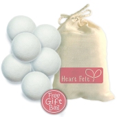 Heart Felt天然新西兰羊毛毡球洗衣球花托干燥球剂烘干球除静 6 个 XL
