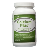 GNC钙镁VD3胶囊600mg180粒 支持骨骼健康强壮Calcium