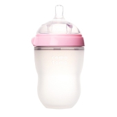 Comotomo可么多么　全硅胶宽口防胀气奶瓶　250ml　粉色