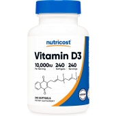 Nutricost 维生素 D3胶囊 10,000 IU, 240 粒  促进钙吸收