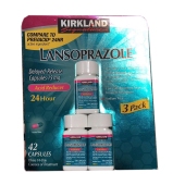 Kirkland Lansoprazole 兰索拉唑延迟释放胶囊15mg 42粒  24小时缓解胃灼热