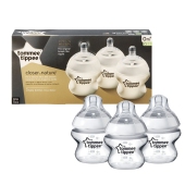 Tommee Tippee 汤美天地新生儿宽口PP奶瓶 150ml 3个装 透明色