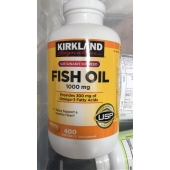 Kirkland 可兰 Omega-3 浓缩深海鱼油软胶囊1000mg  400粒