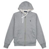 COSTCO直购 Polo Ralph Lauren拉夫劳伦男拉链连帽薄绒保暖卫衣厚外套 灰色 