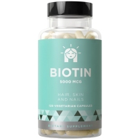 BIOTIN 5000 mcg 头发生长，皮肤指甲光滑  120素食软胶囊