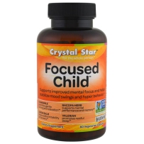 美国进口Crystal Star儿童多动症胶囊镇静提高注意力舒缓紧张神经注意力不集中走神 60粒