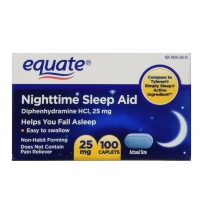 Equate 夜间睡眠援助25毫克 100粒小型囊