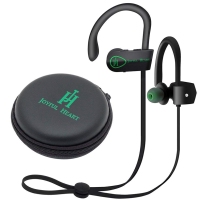 美国 JOYFUL HEART JH-800挂耳式运动蓝牙耳机 防水降噪带麦克风 黑绿 待机8小时