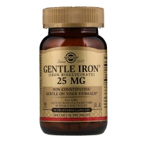 Solgar Gentle Iron 甘氨酸铁补铁 温和不刺激 纯素食 25mg  90粒素食胶囊