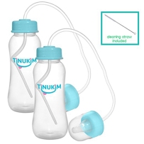 Tinukim免提婴儿奶瓶,Anti-Colic护理系统,266ml(2个 )颜色随机