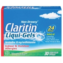 Claritin 开瑞坦 氯雷他定抗过敏24小时缓释 凝胶无嗜睡 10mg 30粒