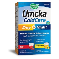 美国 Nature's Way Umcka 顺势疗法冷用 日+夜 樱桃/蜂蜜柠檬味 12包 感冒咳嗽流感