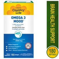 Country Life - Omega 3 Mood  EPA鱼油浓缩液2000mg  180粒软胶囊