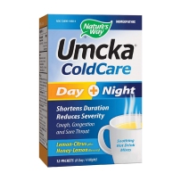 美国 Nature's Way Umcka顺势疗法 冷用 日+夜 柑橘/蜂蜜柠檬风味12包 感冒咳嗽流感