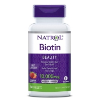 Natrol纳妥 biotin生物素维生素H10000mcg 60粒草莓味 养发防脱发滋养皮肤头发指